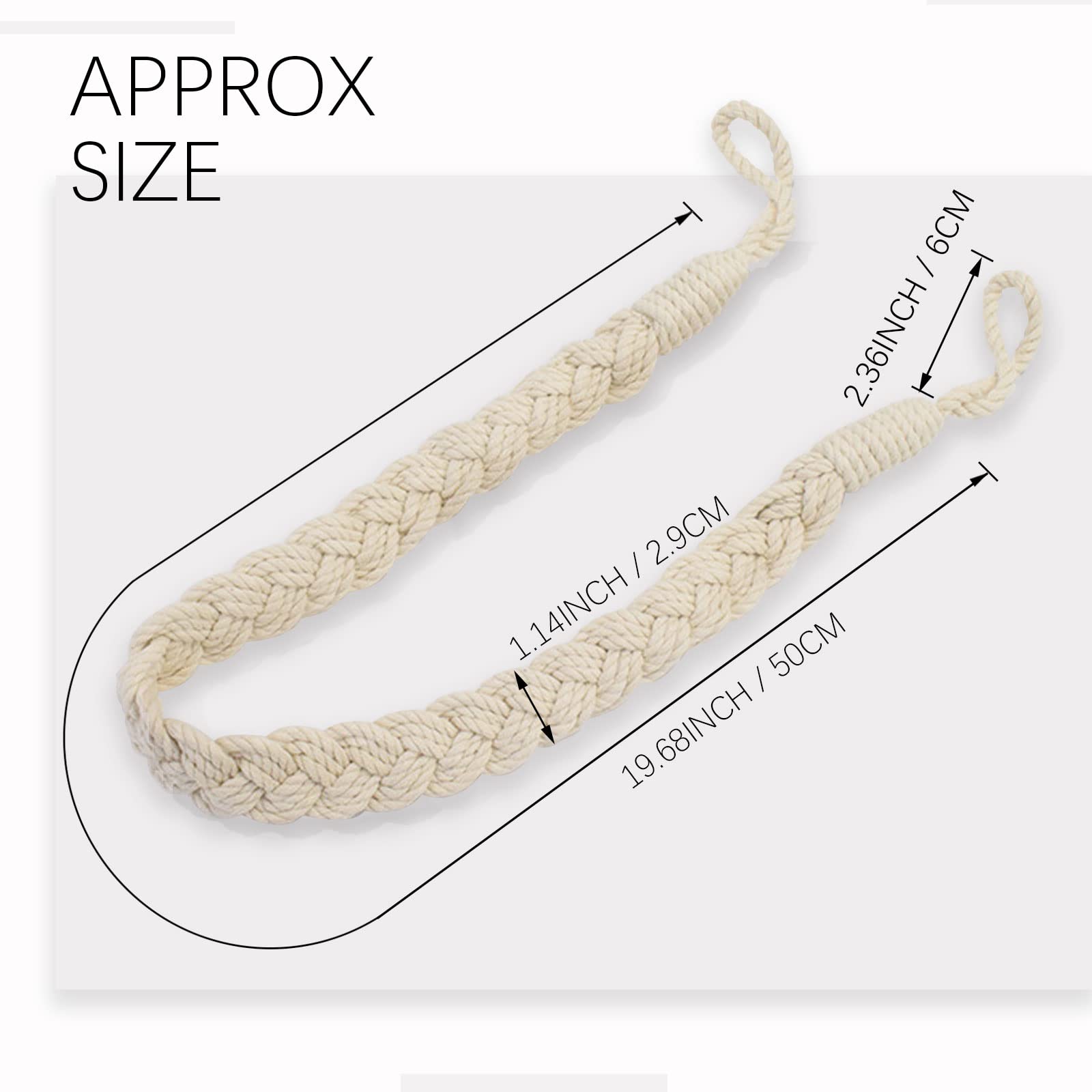 HUACA Lot De 2 Embrasses De Rideaux-Embrasse Rideau Tressage Rideaux Boucle Attaches Pour Rideaux Boucles Rideaux Accessoires Et Stores Beige Gris