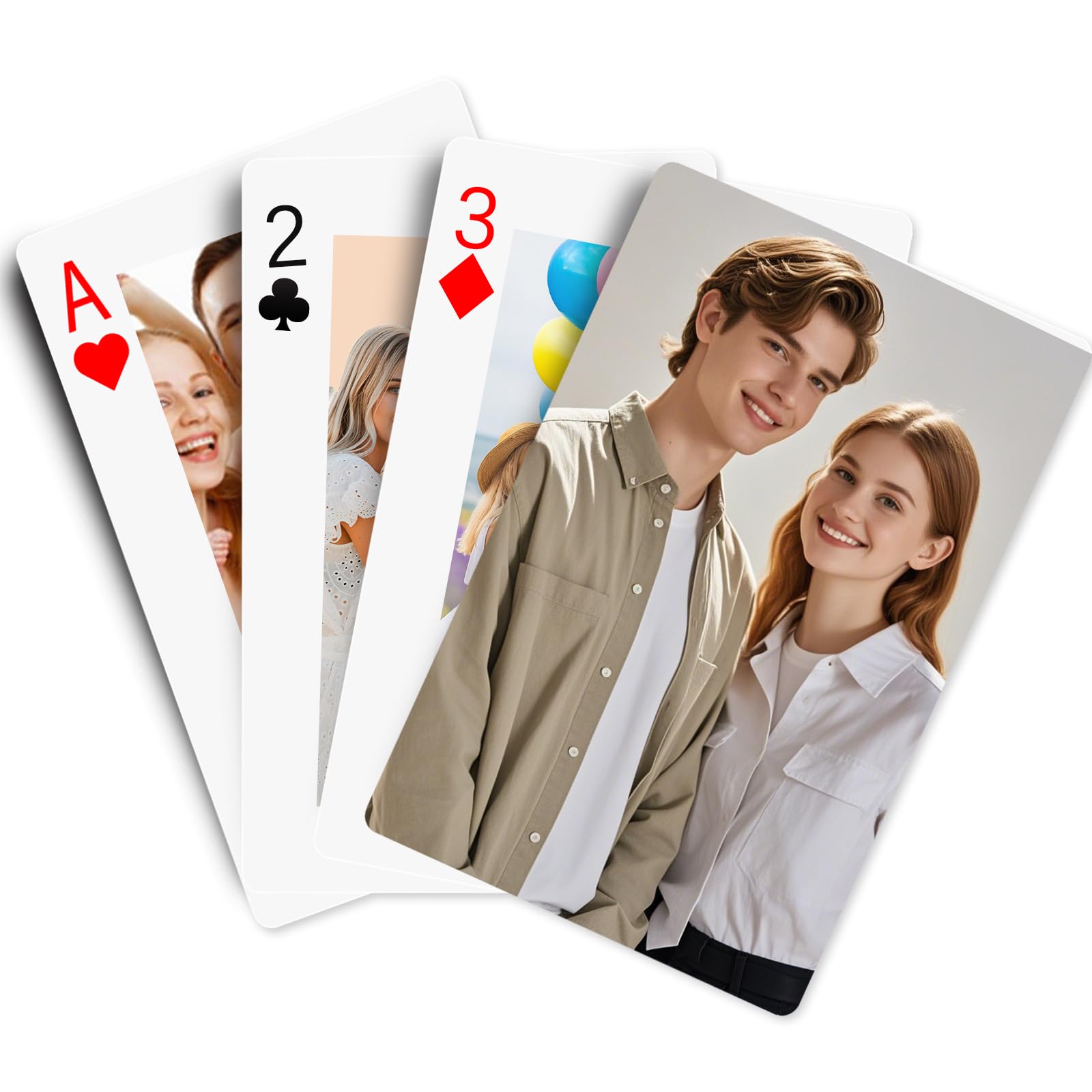 Custom Playing Cards, Personalized Standard Playing Cards with Both Sides Picture, Create Your Own Funny Decks Cards for Party, Gifts for Christmas