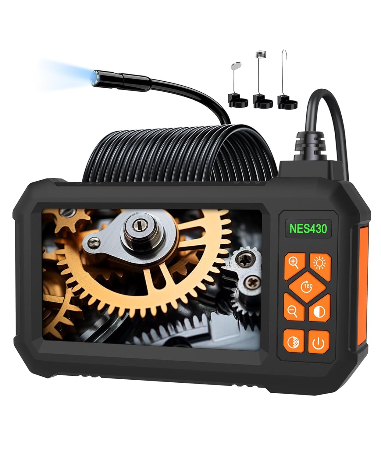 BoreScope Camera with Light, Borescope Inspection, Industrial 1080P HD 4.3" Screen, IP67 Waterproof Snake with 8 LED Lights, Drain -Camera, Cool Gadgets for Men, 16.5Ft-image-6