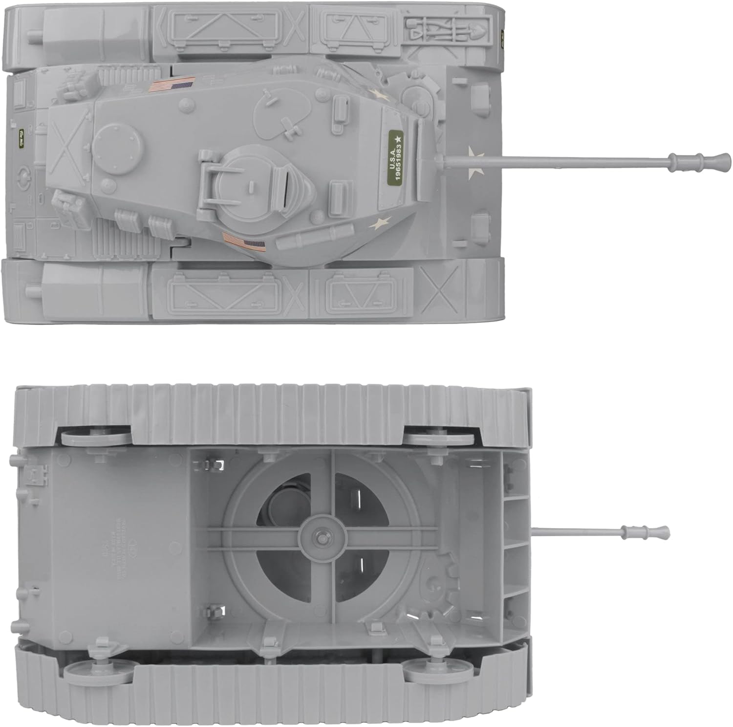 Tim Mee Toy Walker Bulldog Tank Playset- Gray 13pc - Made in USA