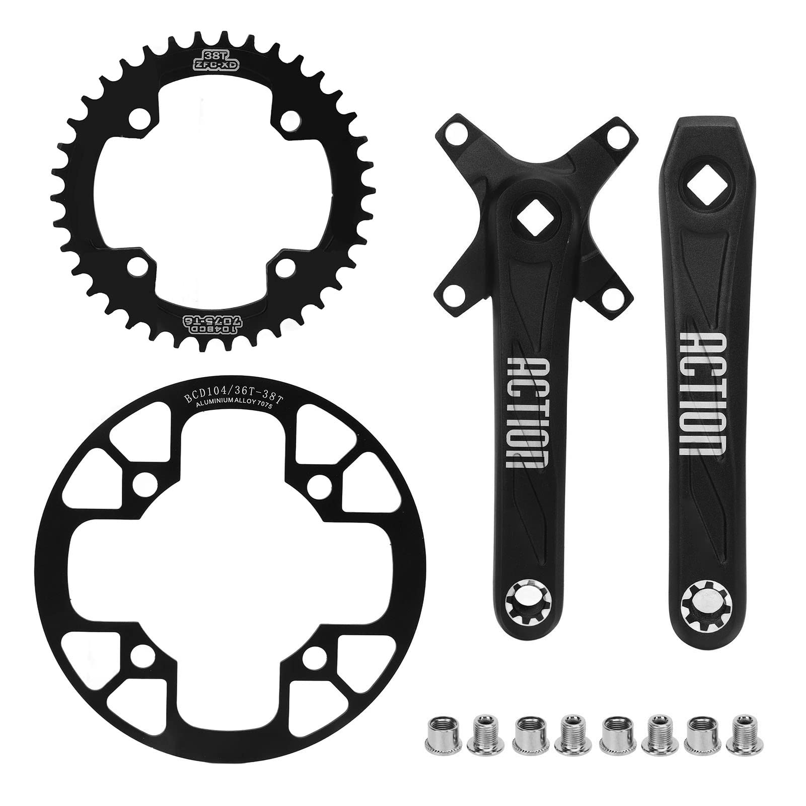 Amazon | 38T 170mm クランクセット、ロードバイク用 BCD 104mm