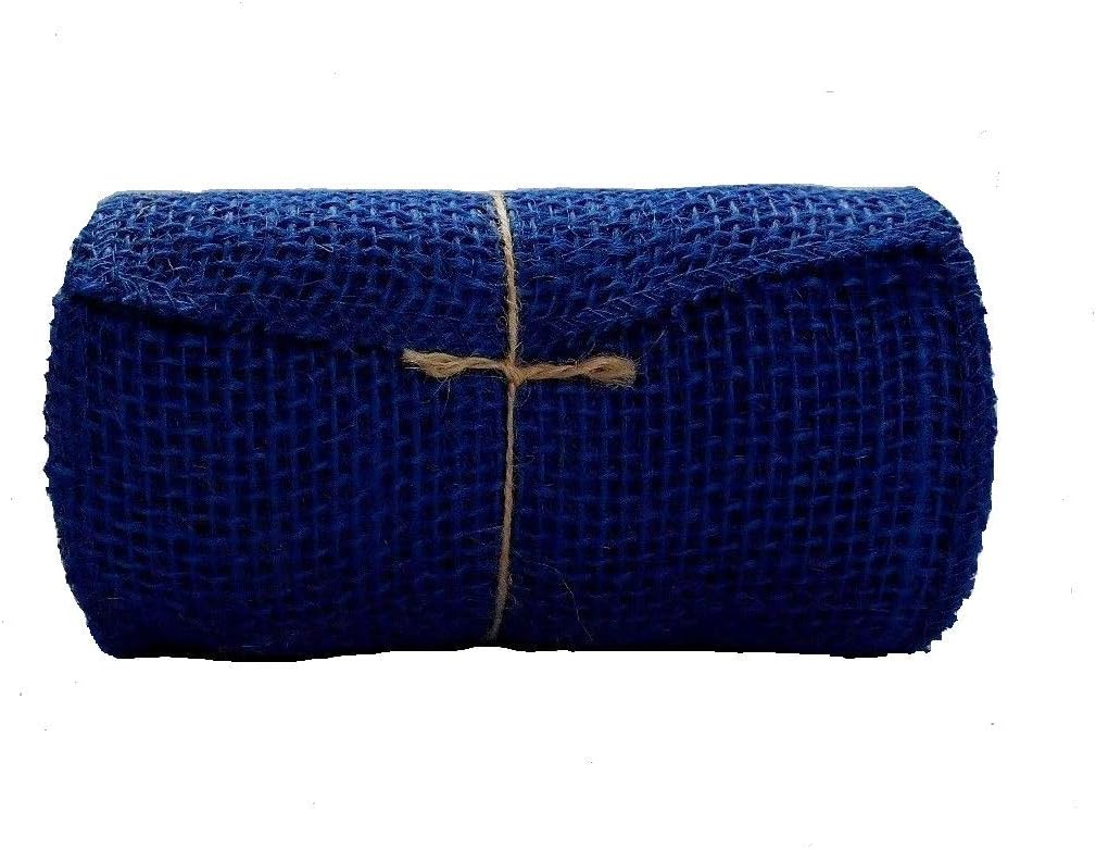 Navy Blue Burlap Ribbon Roll - 5.5 x 15'