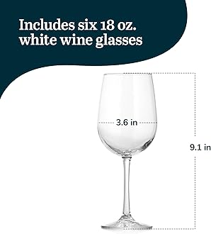 Libbey 89388 Vina Tall Wine Goblet (Set of 6), 18 1/2 oz, Clear