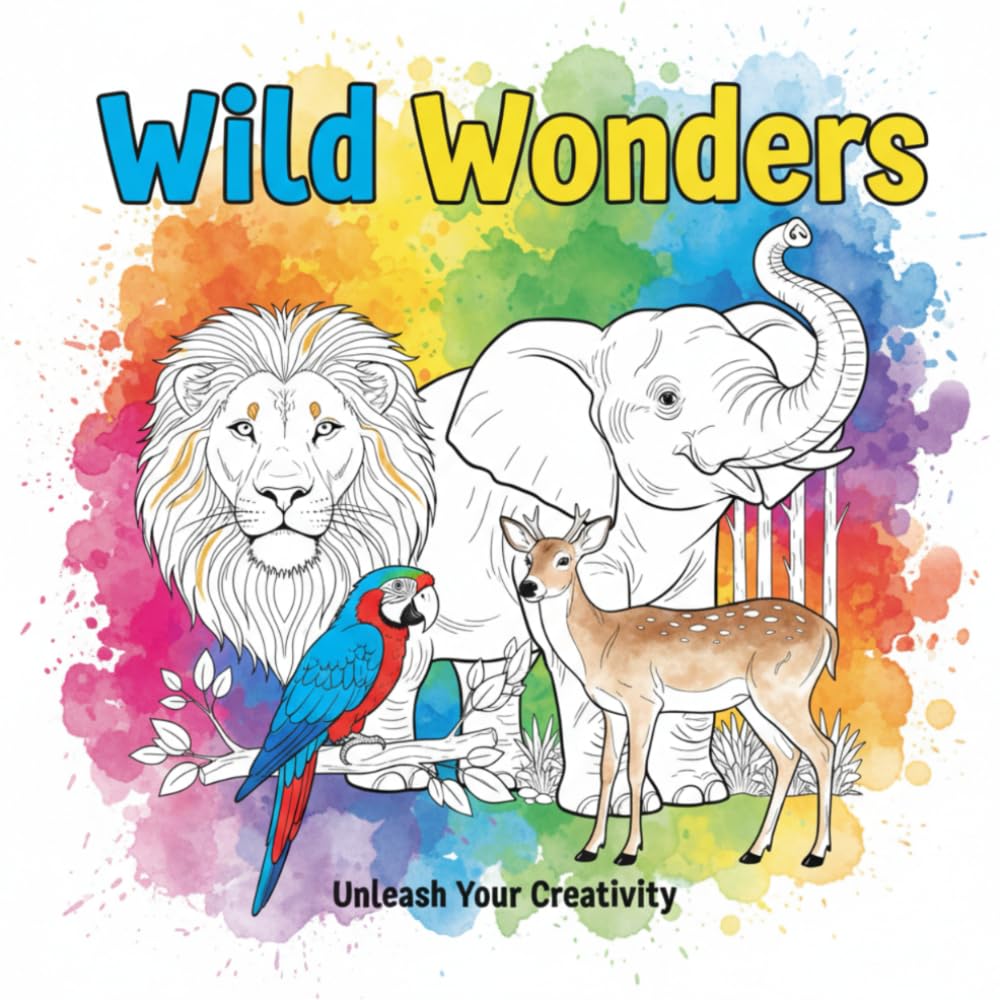 Wild Wonders: Animal Coloring Book: Double the Fun! 50 Unique Animal & Bird Designs with 2 Copies of Each Image – Perfect for Practice, Mistakes, or Sharing - 8.5" x 8.5" Square Format.