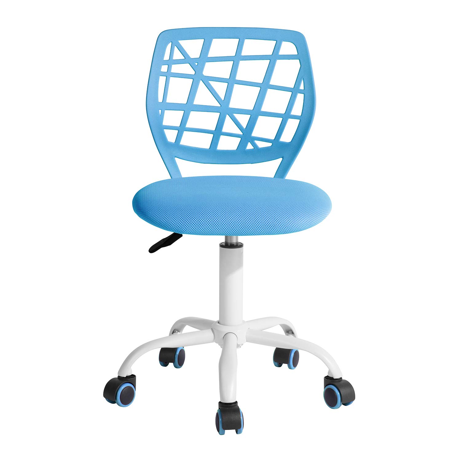 FurnitureR Silla educativa para niños, Moderna Silla de Oficina Ajustable sin Brazos para jóvenes Estudiantes, Silla de Escritorio giratoria en Azul Vivo