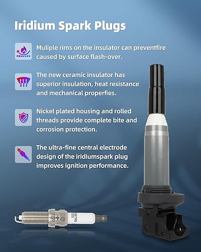 Vista 2237 de ECCPP DG500 6 bobinas de encendido con 6 bujías de iridio 3951 para Ford para Mazda para Mercury 500 Freestyle para Mariner Taurus Escape Tribute