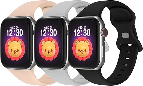 Bandkids Paquete de 3 correas para Apple Watch para niños 149 157 161 165 165 y 173 pulgadas correas deportivas de Apple Watch para niños y niñas