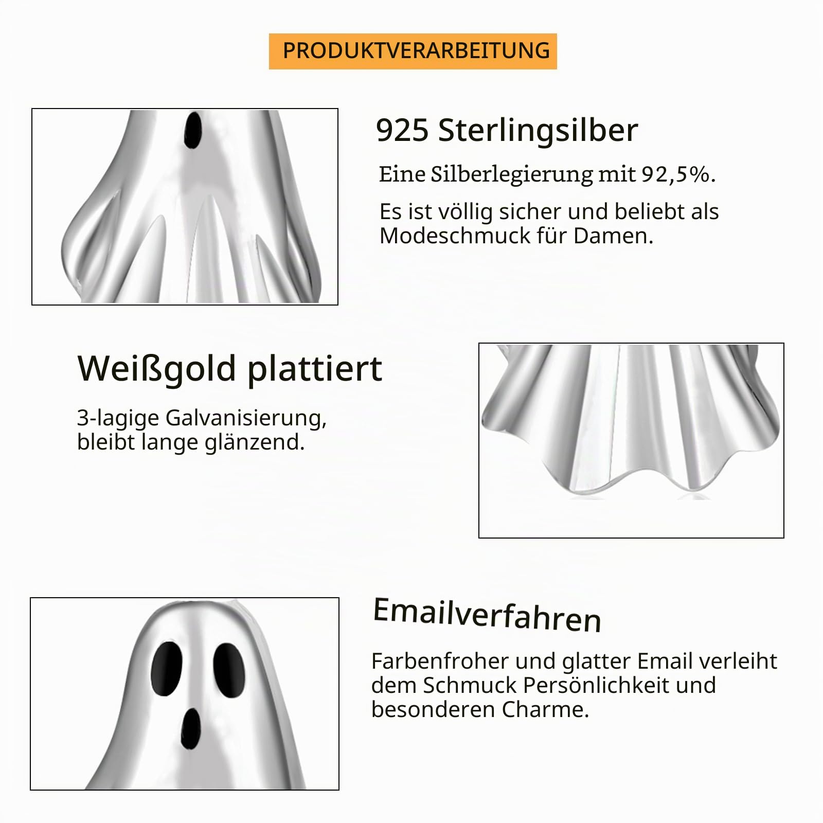 Kürbis Geister Ohrringe für Damen 925 Sterling Silber Halloween Party Magischer Hut Kürbis Ohrringe Geister Horror Halloween Ohrringe Geschenk für Frauen