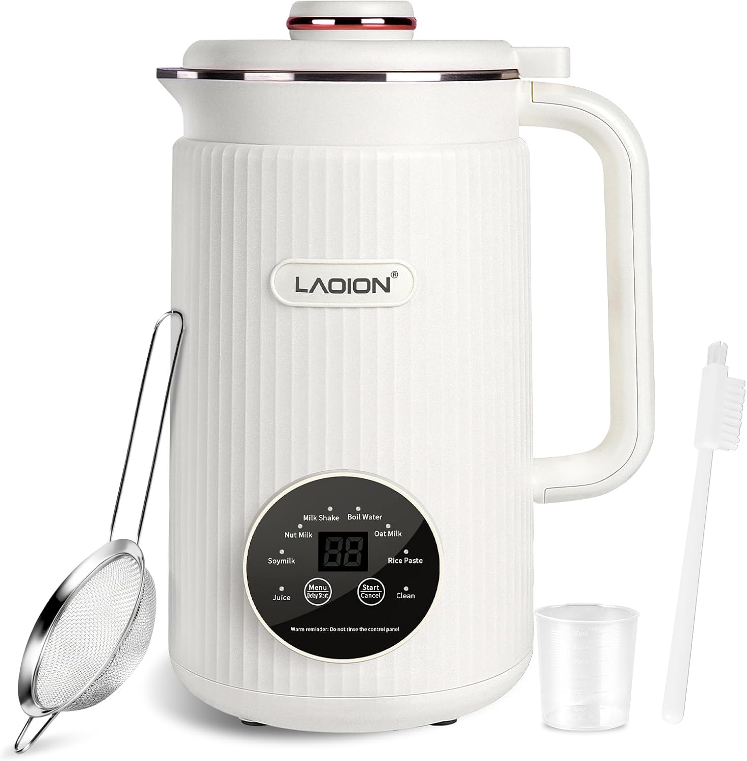 40oz 8-in-1 Nut Milk Maker Machine for Homemade Soy Milk, Almond Milk, Oat Milk, Juice, Milkshake, and Rice Paste with 12H Delay Start, 2H Keep Warm, Boil Water & Self-Cleaning White