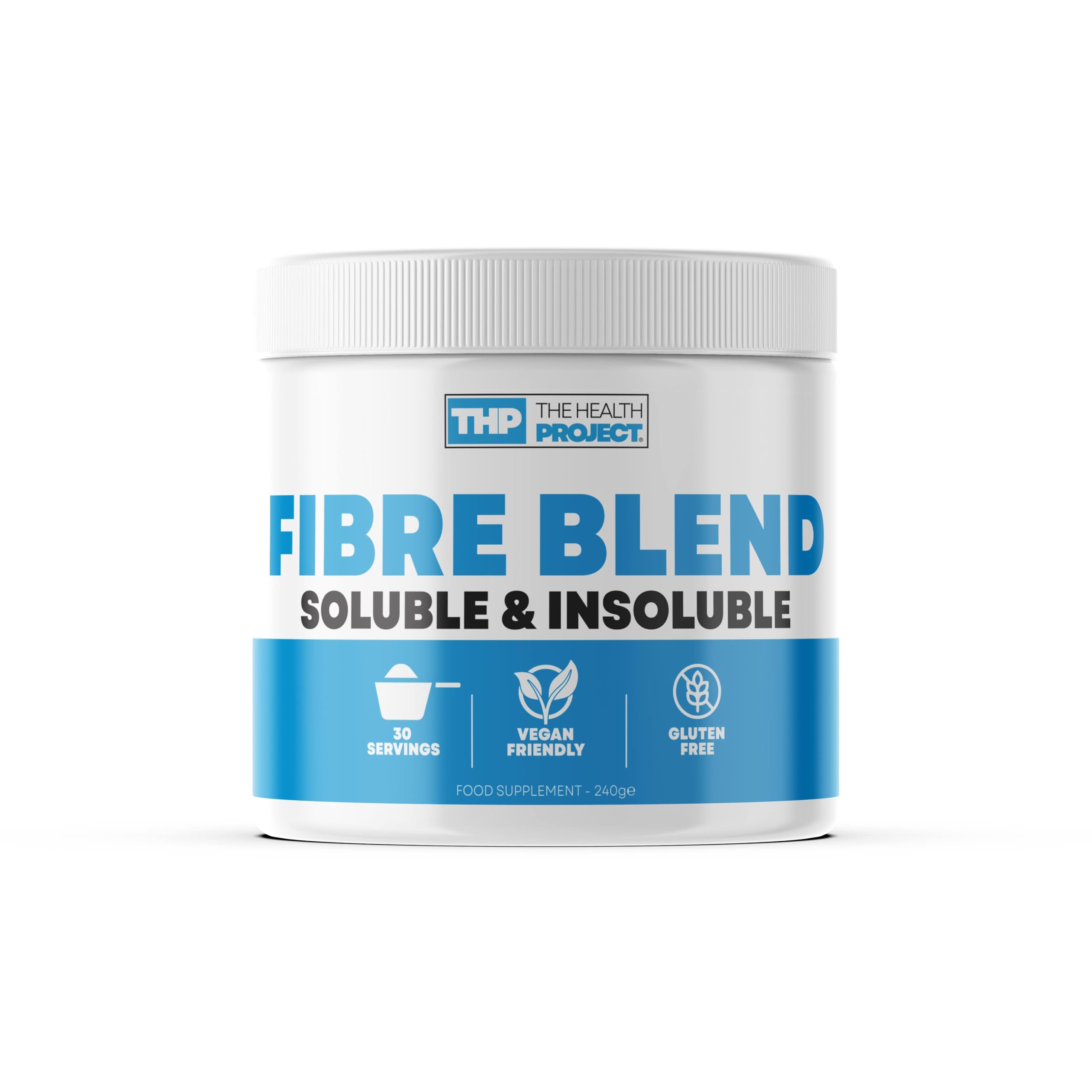 Fibre Blend | 30 Servings 5 Grams Fibre per Serving | Soluble and Insoluble | Gluten Free and Vegan Friendly | Aids Digestive System and Helps Lower Blood Cholesterol 240g