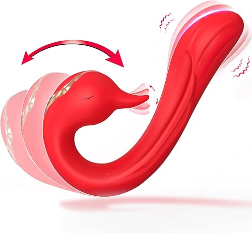Sex Toys - Vibrador consolador, vibrador de punto G para lamer el clítoris con 10 potentes modos de lamer y vibrar la lengua, estimulador de juguete