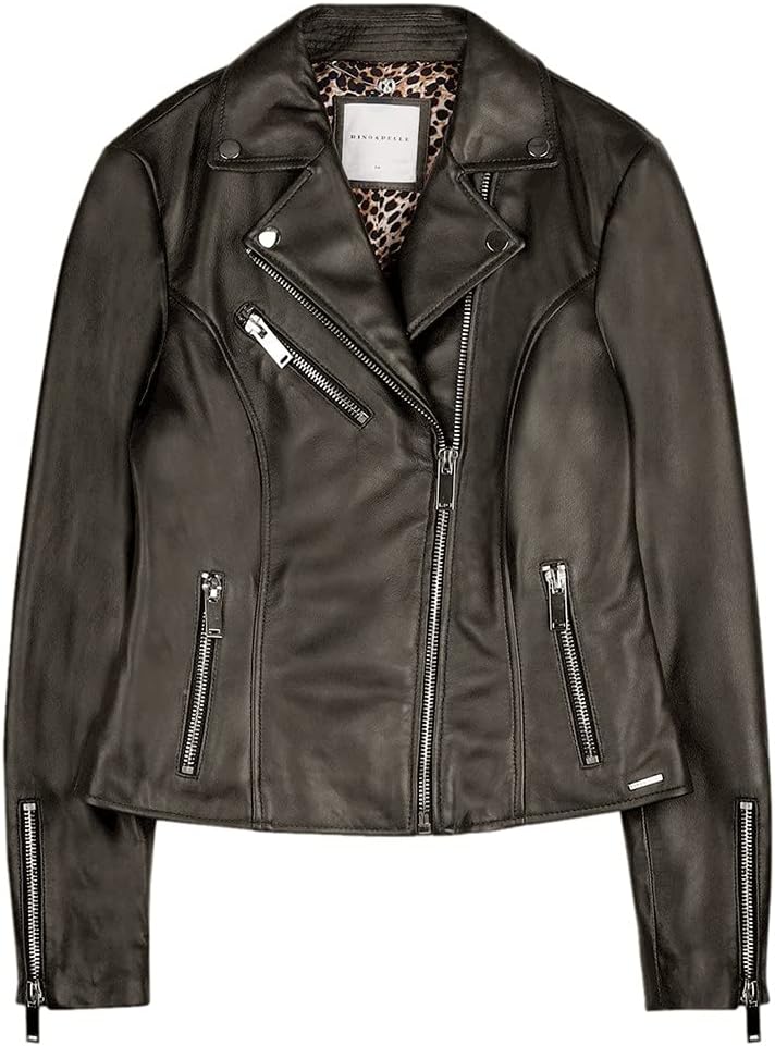 RINO and Pelle - Ghost Bugatti Biker Style Leather Jacket, Black