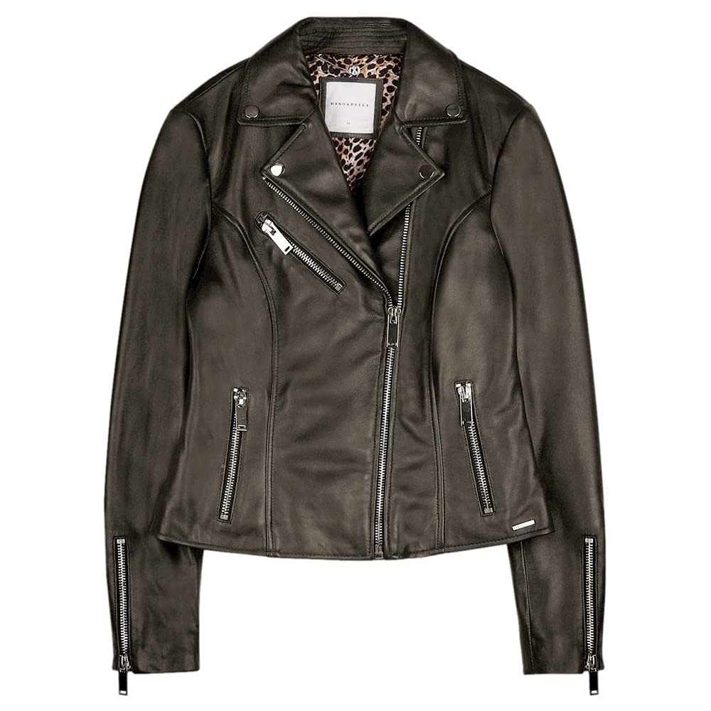 RINO and Pelle - Ghost Bugatti Biker Style Leather Jacket, Black