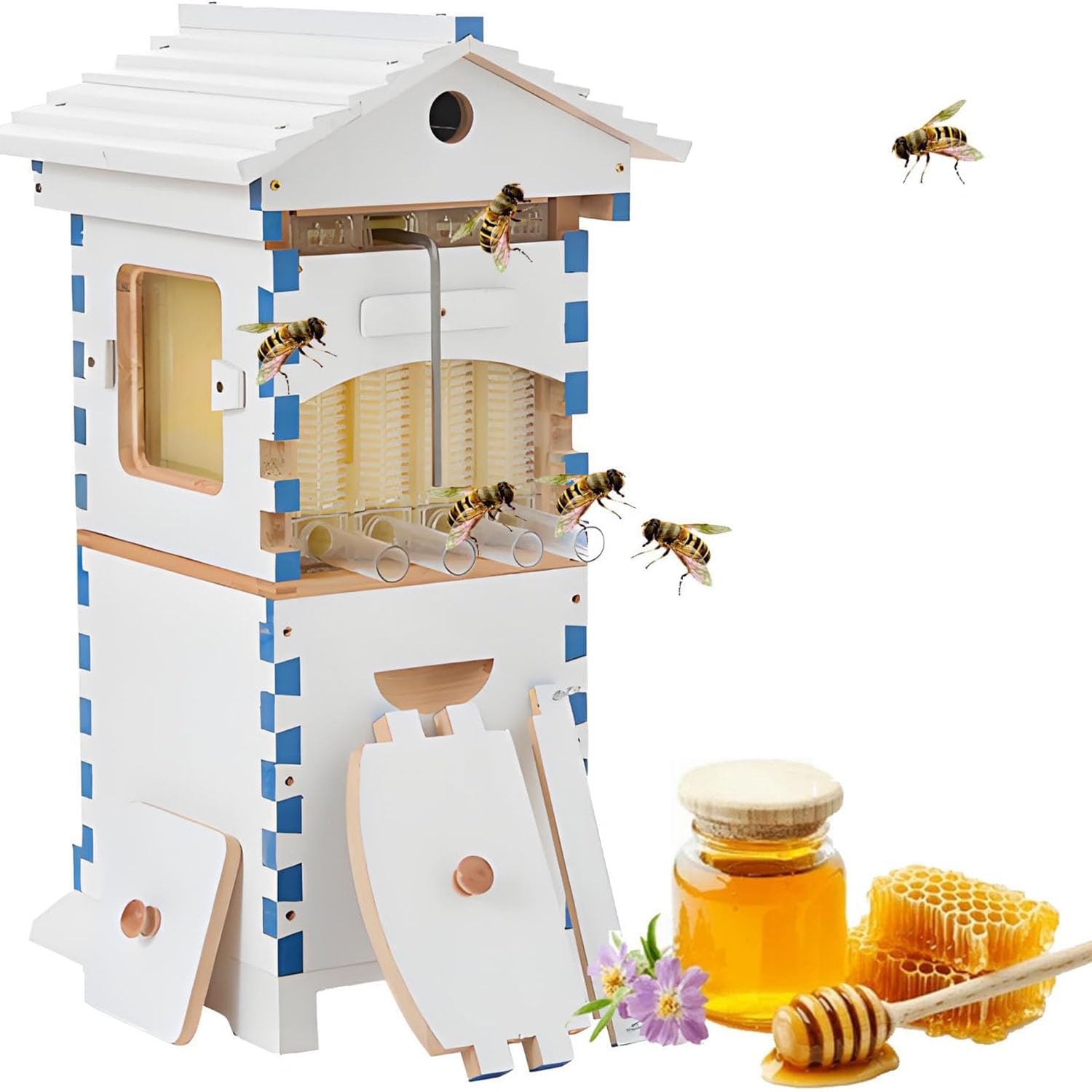 Cajas de colmenas de fácil montaje para apicultura casera y polinizadores de jardín