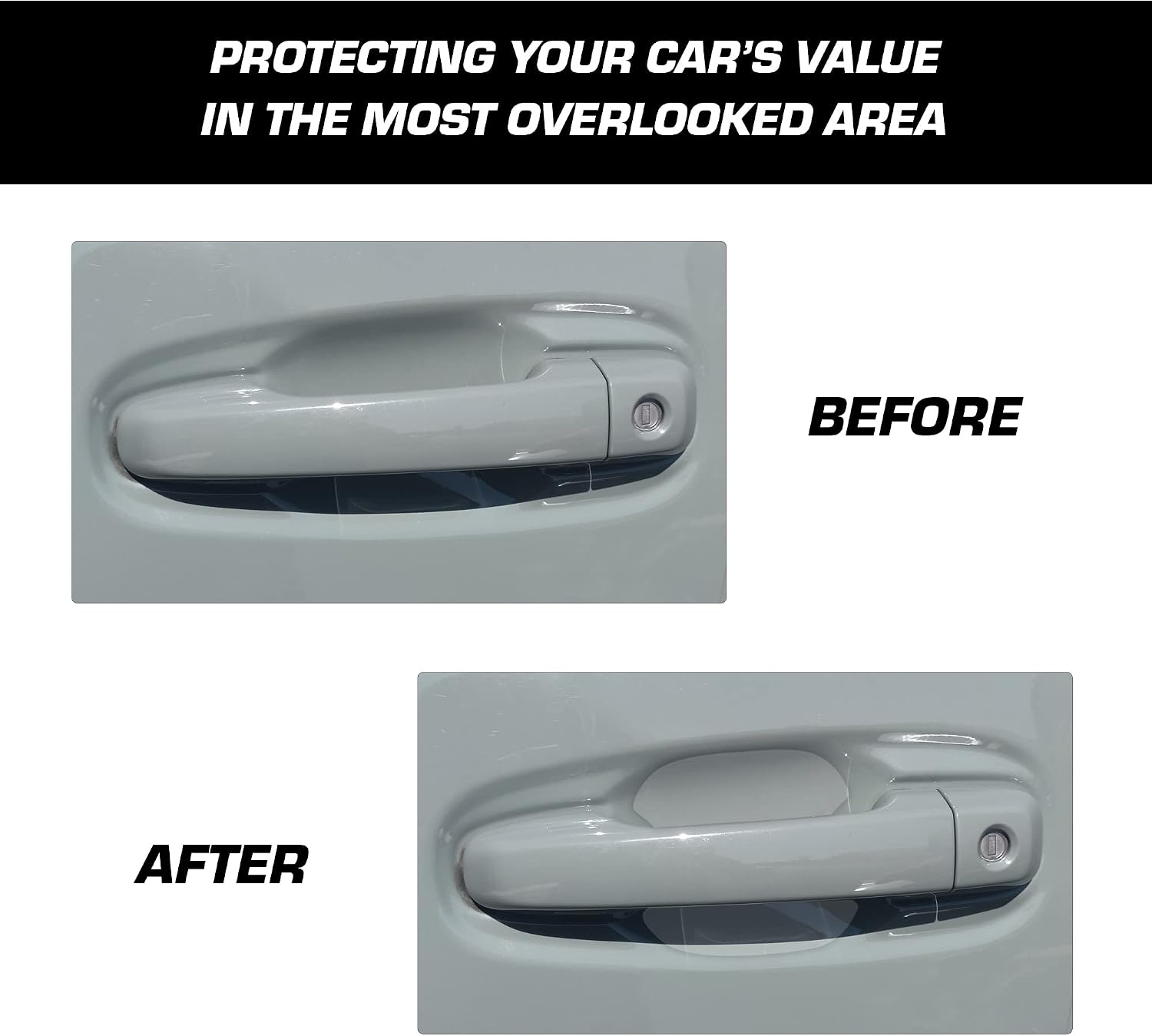 Door Handle Cup Overlay Stone Guard Paint Protection Film Clear PPF Digitally Cut Universal Fit - Clear Film (x4)