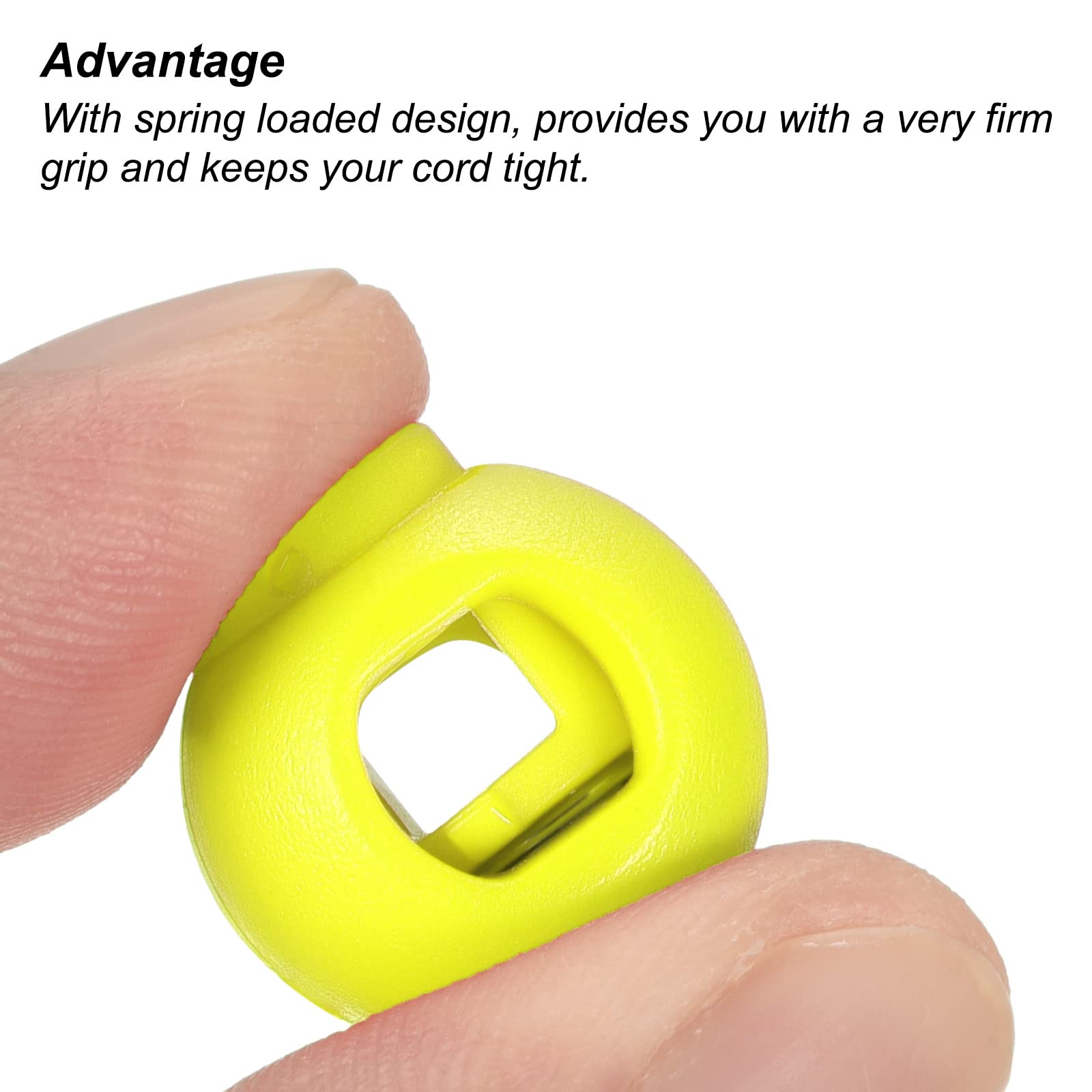 PATIKIL Cord Locks, 30 Pack Ball Spring Toggle Stopper for Drawstring Bag Shoelaces Yellow, 17x22mm - Image 4