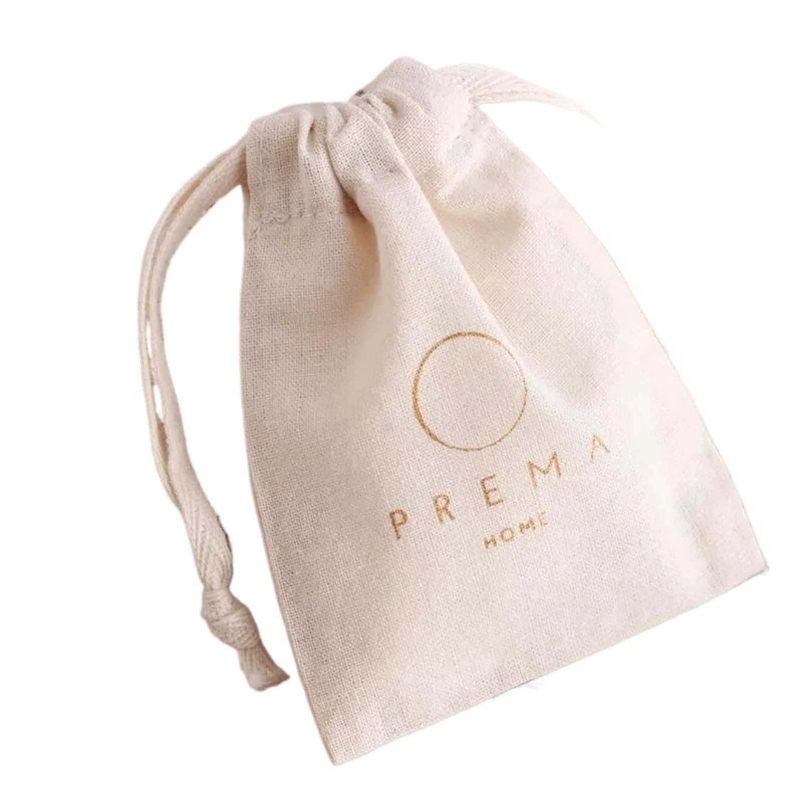 Sachets Cadeau en Mousseline de Coton Sacs cadeaux en coton, pochettes avec Logo de maquillage, bijoux, bougies parfum, emballage sous-vêtements, sac anti-poussière(100 Logo bag,10x15cm)