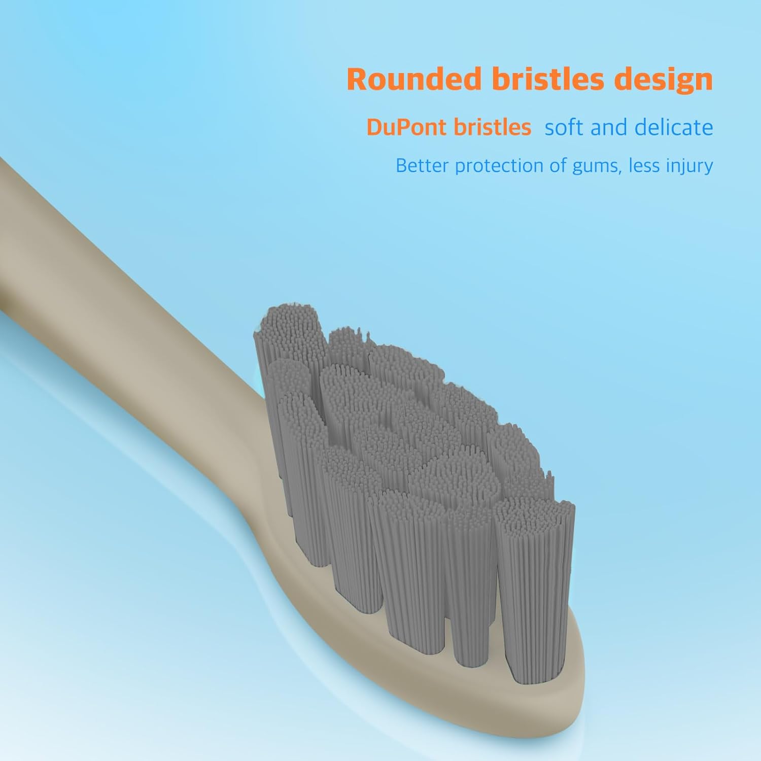 6 Pack Electric Toothbrush Replacement Heads Suitable for Oclean X Pro Elite/X/X Pro/Flow/F1/Air 2-Vacuum-Sealed with Hygienic Caps,Bonus Tongue Scraper & Travel Cup Included-Beige