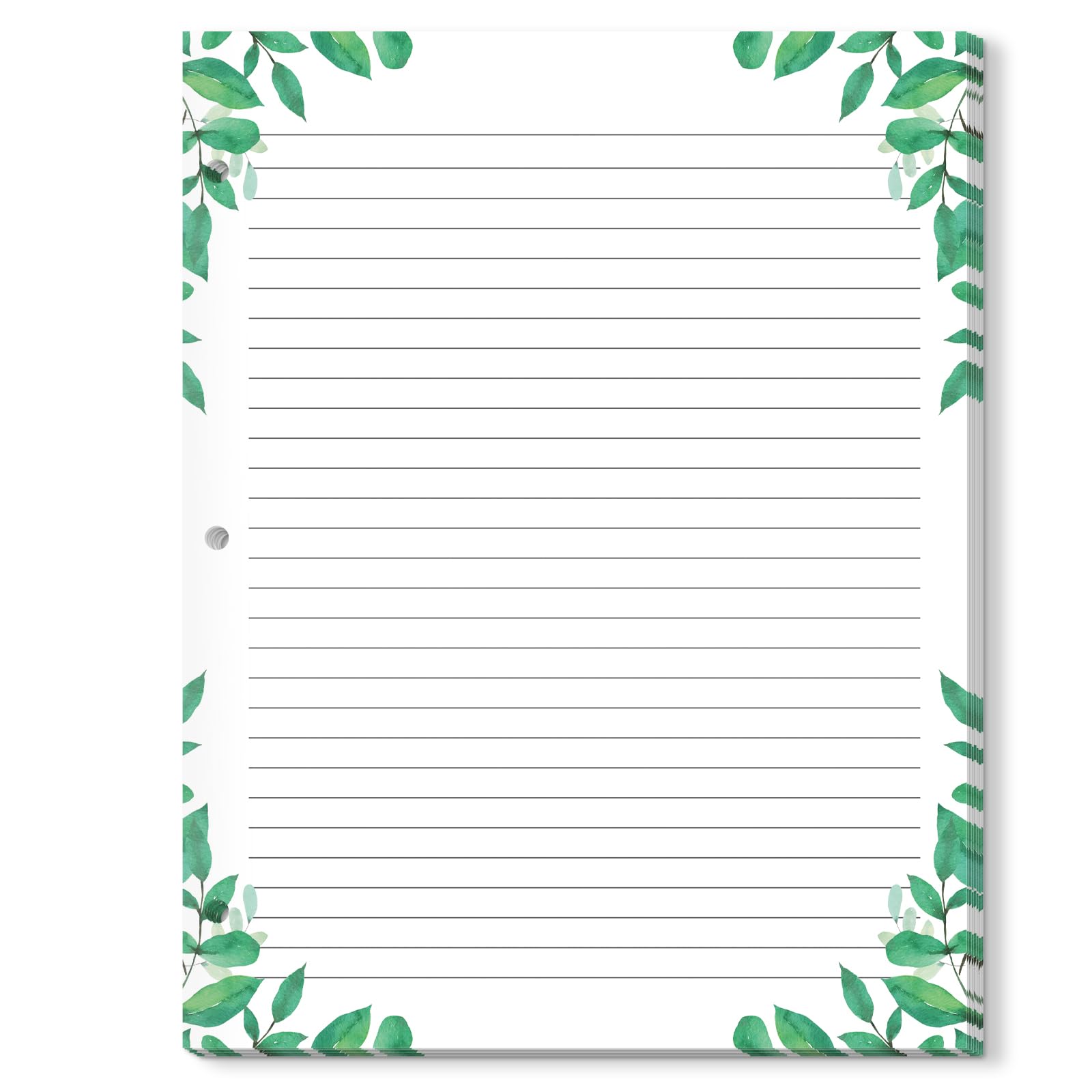 Snapklik.com : 100 Sheets Refill Paper, Lined Loose Leaf Paper 3-Hole ...