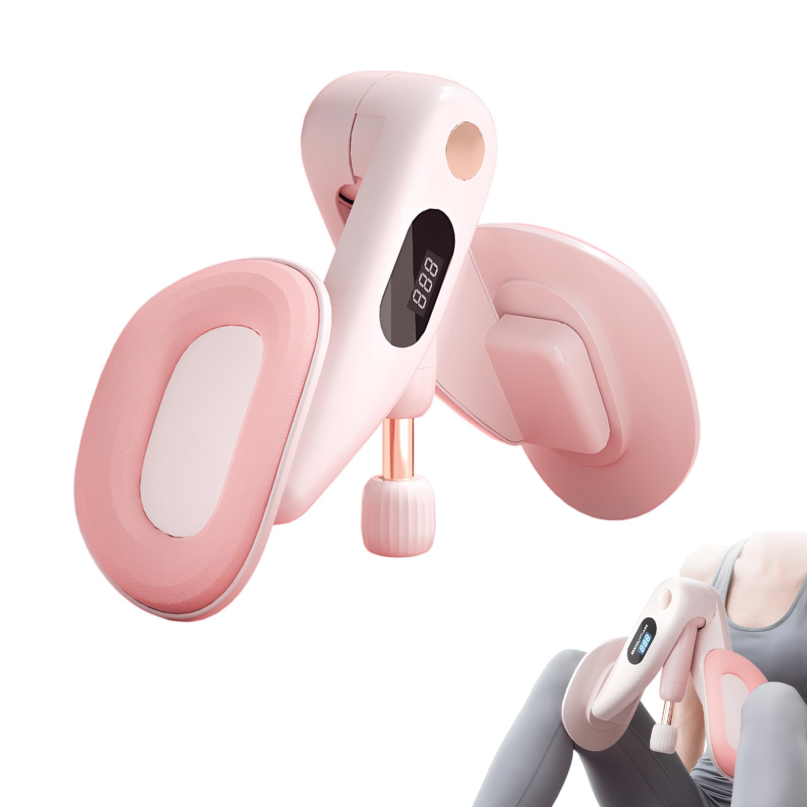 Ejercitador de Muslos y Suelo Pélvico para Mujeres Máquina de Ejercicio Interno de Piernas con Contador Digital Kegel Trainer Tonificador de Glúteos y Musculatura Abdominal para Casa