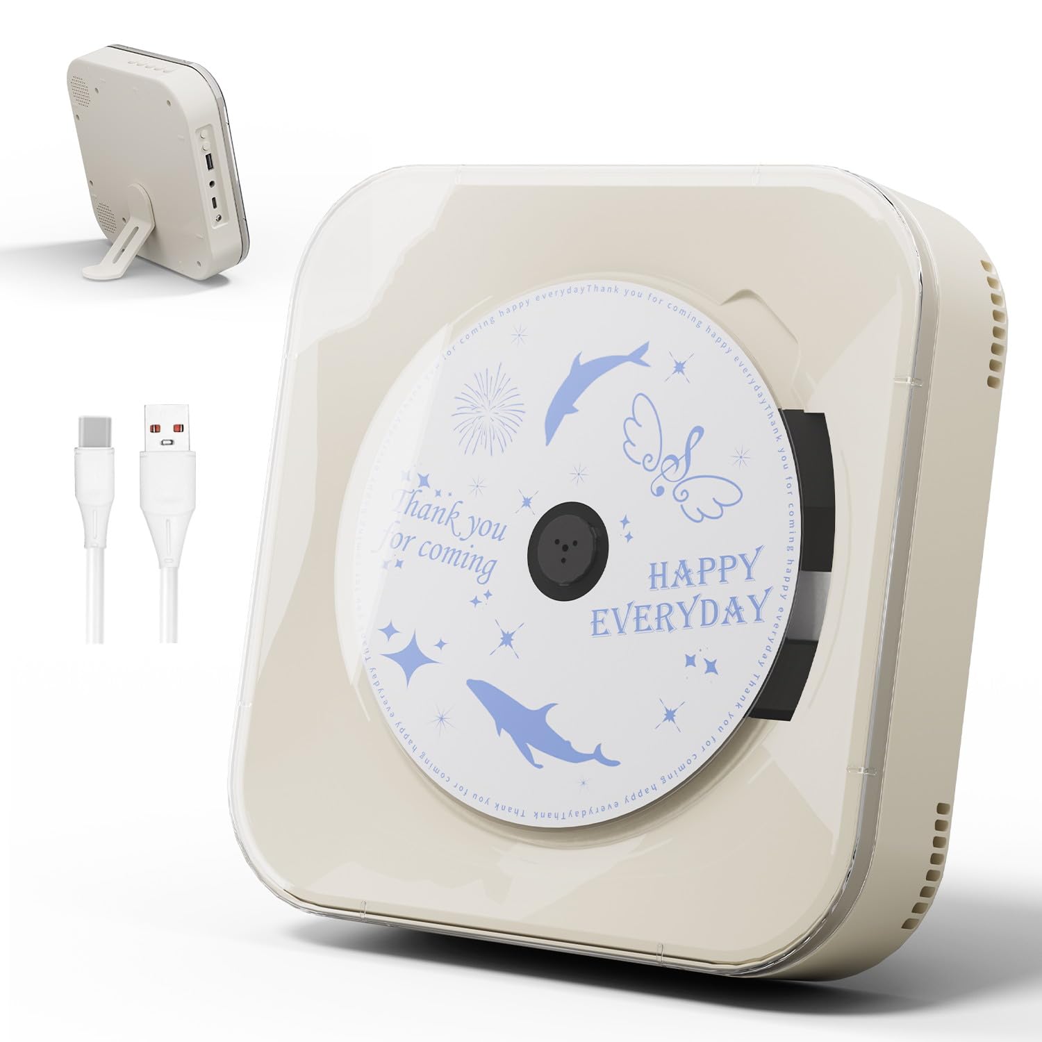 Amazon.com: Yintiny Off White Audio CD Player with Speakers for Amazon.com: Yintiny Off White Audio CD Player with Speakers for