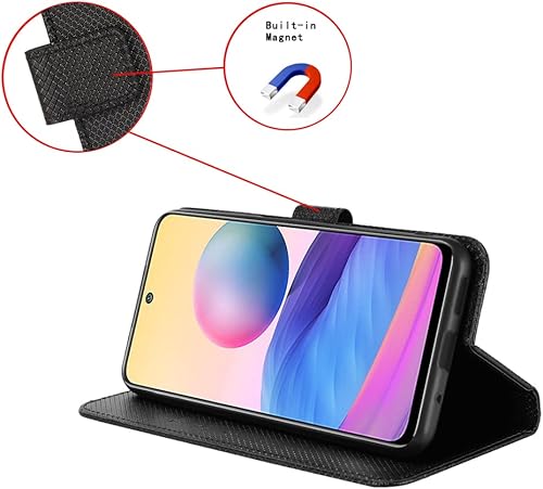 Miniatura 6 de Funda tipo cartera compatible con Honor X7, con ranuras para tarjetas de crédito, función atril, con función atril, de piel sintética, magnética,