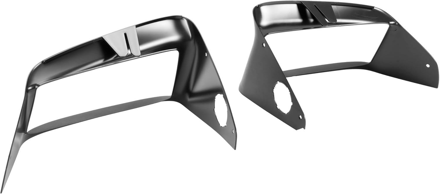 HECASA Headlight Bezel Compatible with 1997-2004 Chevrolet Corvette C5 Replacement for 10435412 10435411 Headlamp Cover Driver & Passenger Side Plastic(ABS) Black