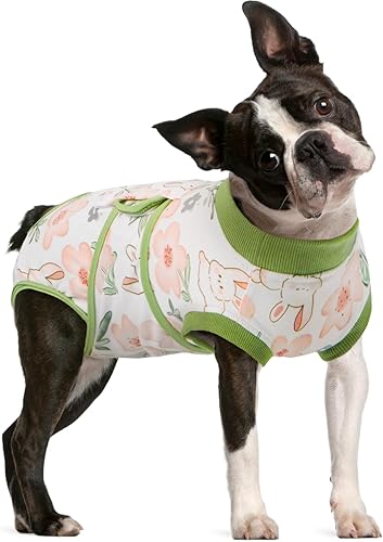 Miniatura 40 de Fuamey Traje de recuperación para perros, esterilización, protege la piel, antilamidos, heridas abdominales, mameluco para hembra, macho, cachorro