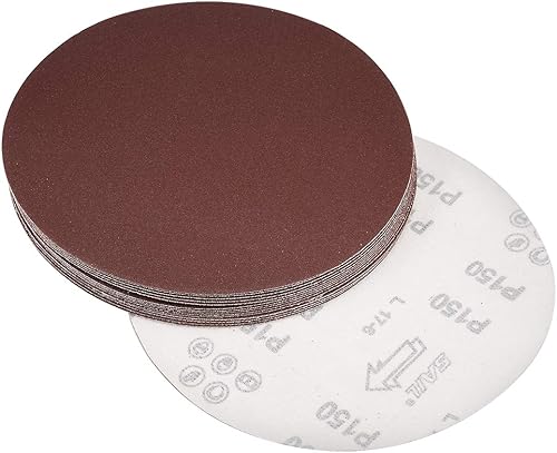uxcell Discos de lijado de gancho y bucle de 8 pulgadas, papel de lija de óxido de aluminio de grano 150 para lijadora de órbita aleatoria de