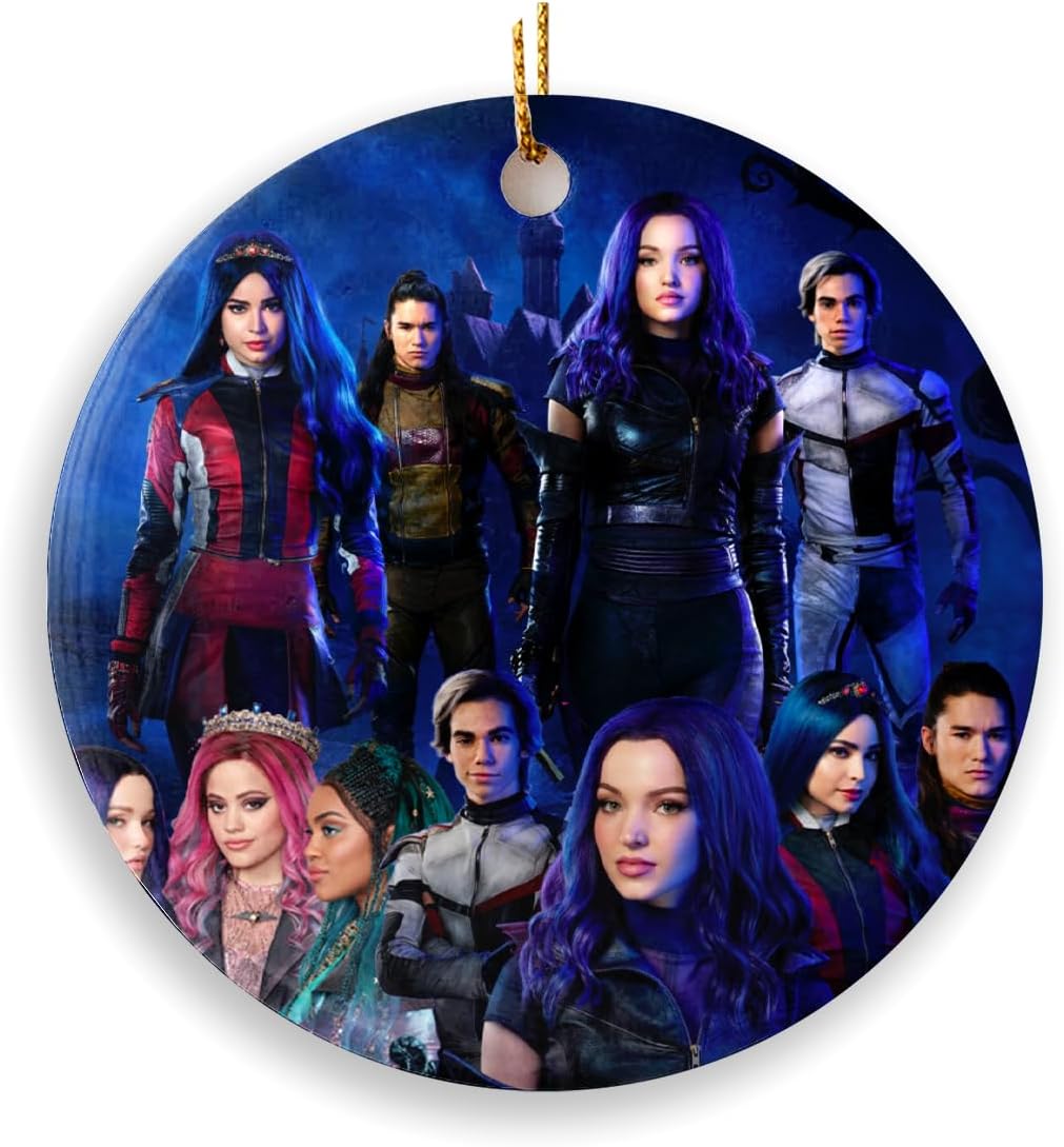 Christmas Tree Ornaments Circle Descendants Decor Holiday