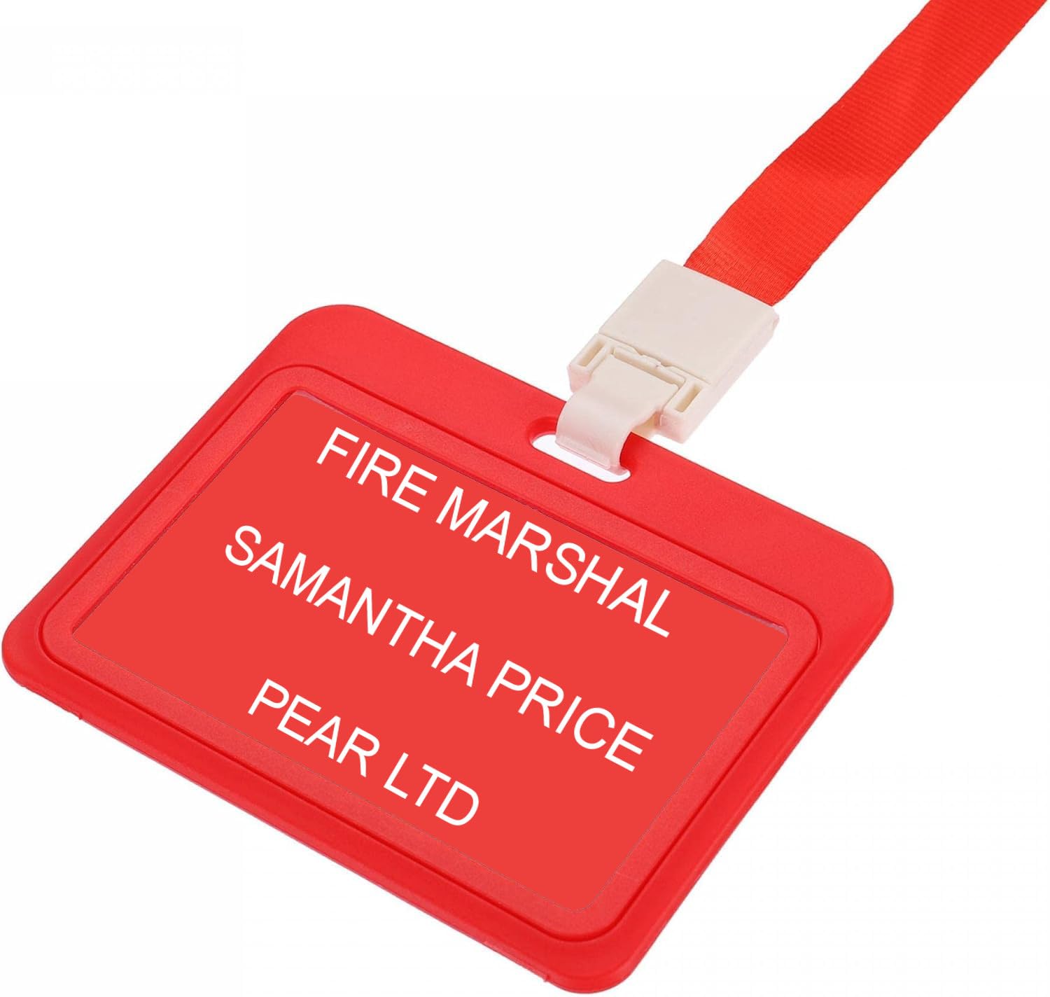 Fire Marshall Identification ID Badge with Wide Lanyard - Laser Engraved with Name and Company