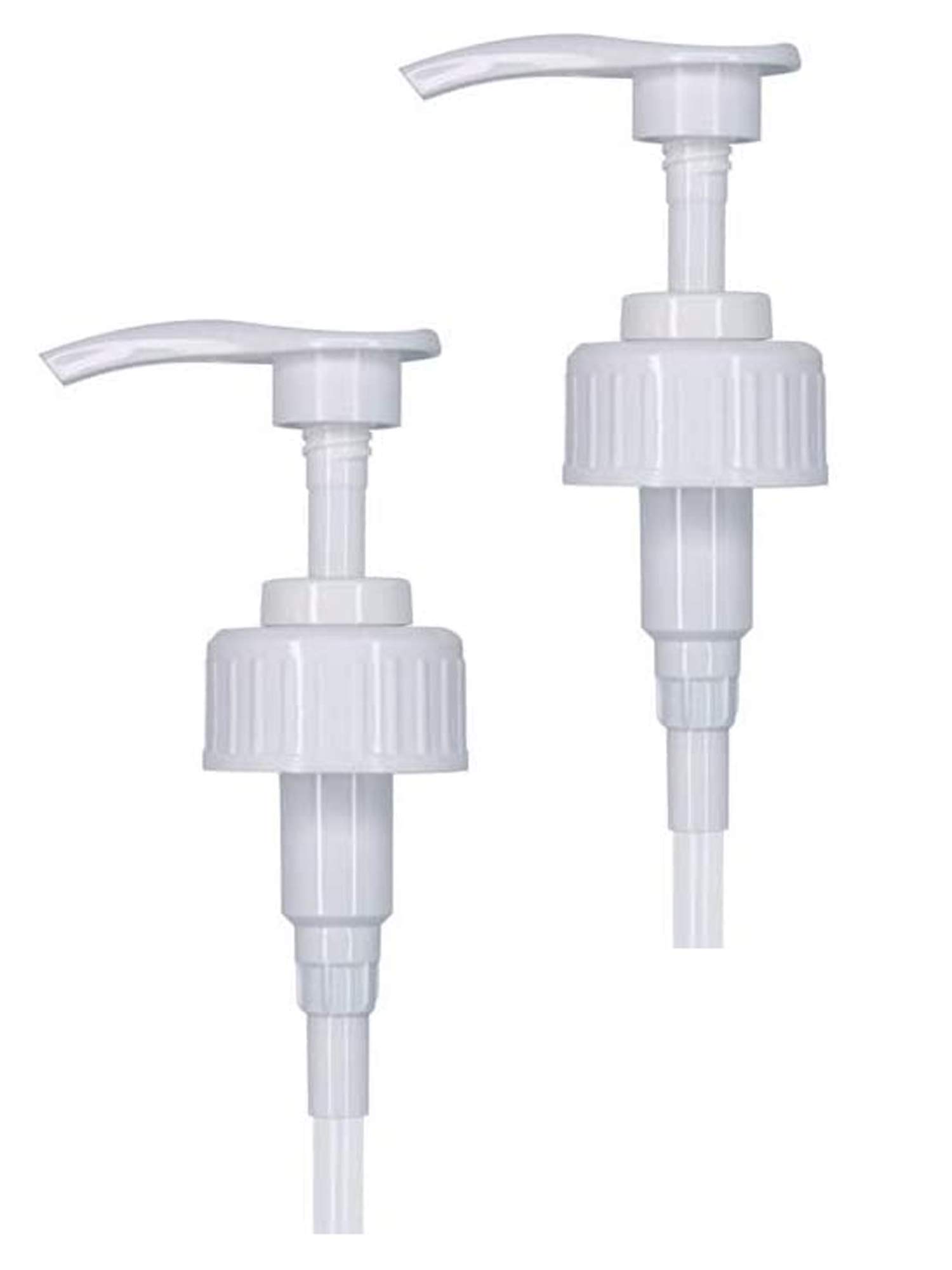 Ibex Mart White 38Mm Pelican Pump Dispenser For 5 Litre Containers (Pack Of 2) – 5Ml Dosage, Heavy Duty Replacement Pump For Liquid, Shampoo, Soap, Cleaning Chemicals.