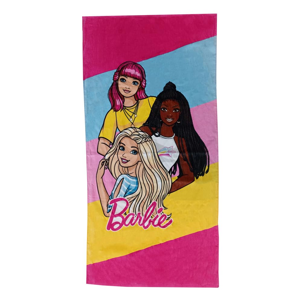 Hermet Barbie Strandtuch – 70 X 140 Cm, 100 % Weiche Baumwolle, Für Strand, Pool Oder Picknick, Mit Barbie-Motiv