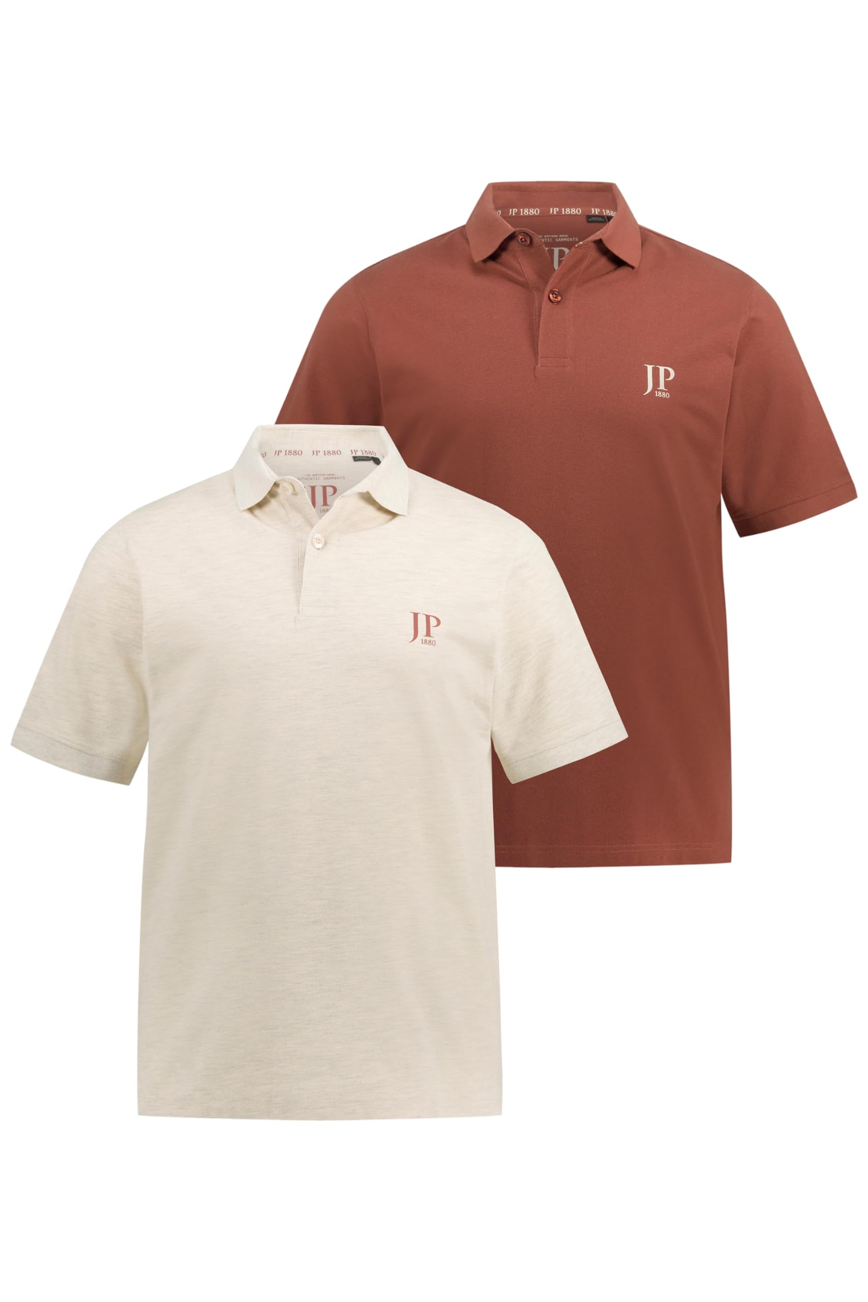 JP 1880 Herren Bis 7XL, Poloshirts, 2er-Pack, Piqué, Seitenschlitze, Regular Fit, Poloshirt (2er Pack)