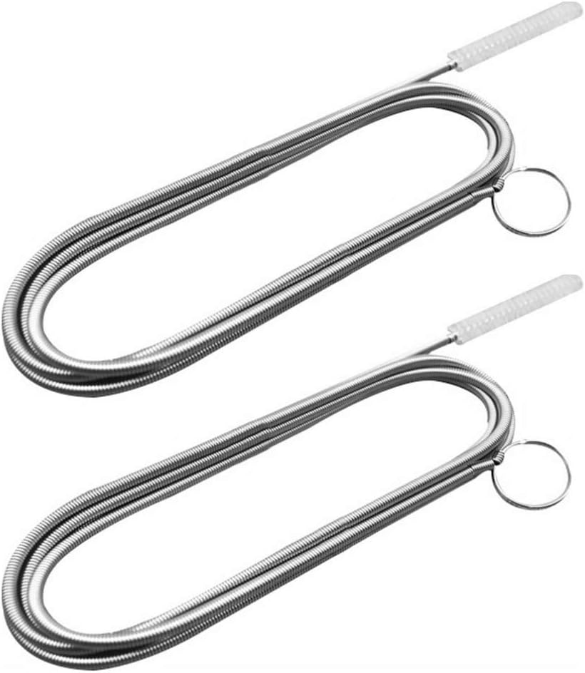 2 pcs Drain Meatal Drain Auger Sink Snake Hair Cleaning Tool for Sink Bathtub Kitchen (Silver 160cm)