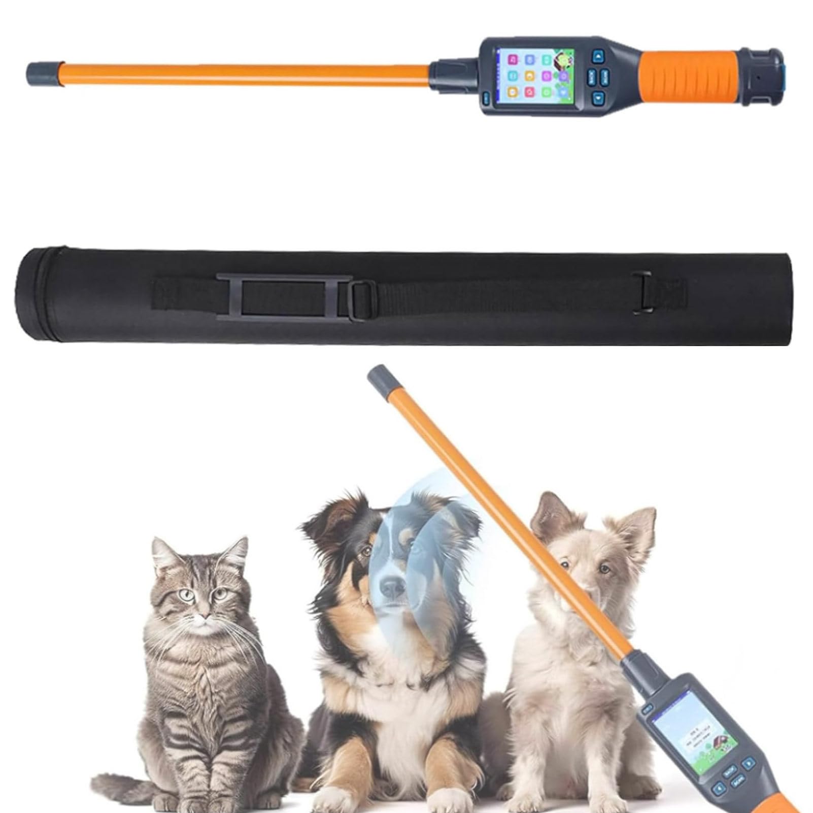 Hydravex Animal Ear Tag Scanner with LCD Display, Handheld Pet Microchip Scanner Reader for Dog/Cat/Pig/Animal, Storage Up to 20000 Datas, Read Time > 100ms, Support FDX-B/HDX/EMID Tags