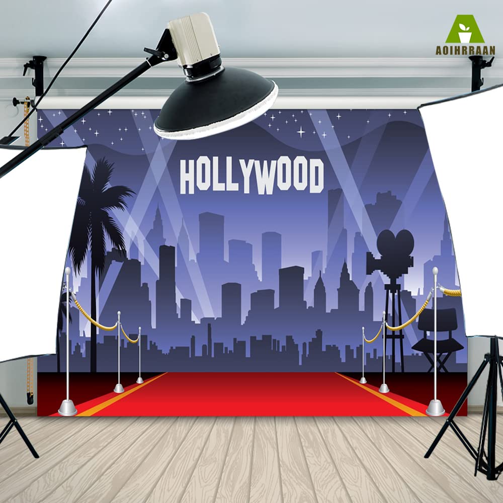 Aoihrraan 2,2x1,5m Red Carpet Event Backdrop VIP Celebrity Catwalk Spotlights Starry Sky City Night View Photography Background Awards Ceremony Stage Show Prom Party Decor Portrait Photo Studio Props - Image 4