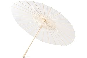 EPLAZA Bamboo Umbrella, 33" Wedding Paper Parasol for DIY Painting and Decoration