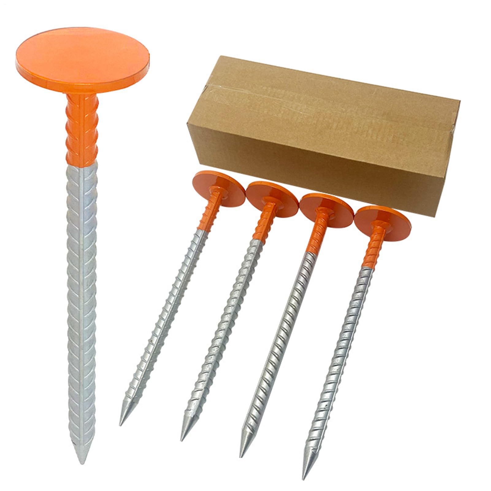 Property Line Markers, 2 piezas resistentes, 30 cm, estacas de marcador de levantamiento de barras de refuerzo, clavos de marcado, clavos de marcado, marca de propiedad de alta visibilidad, para