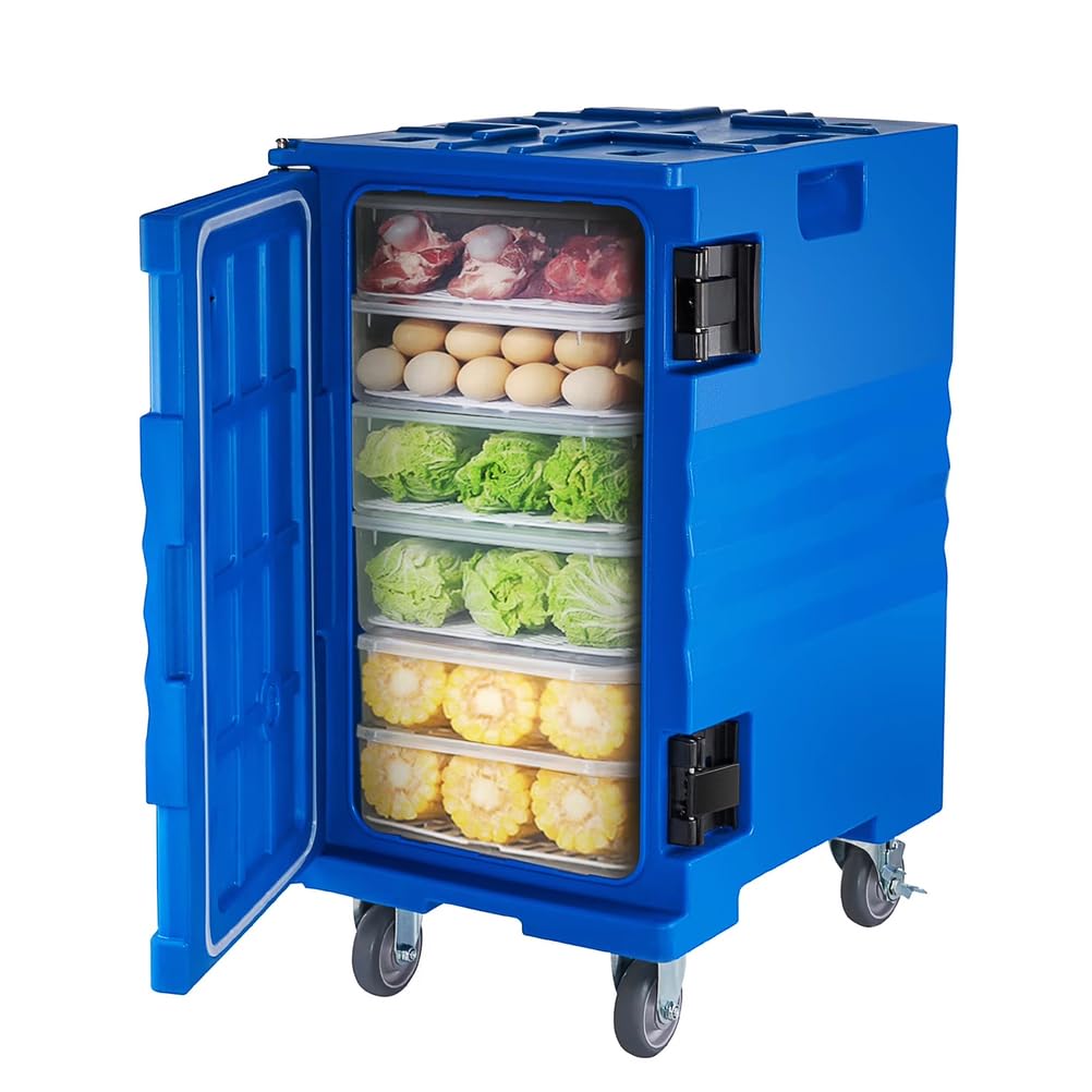 Caja térmica de 82 cuartos para catering, Transportador de bandejas aislante Caja de alimentos de LLDPE Con hebillas dobles Para 5 bandejas grandes (no incluidas) Para comedor de restaurante