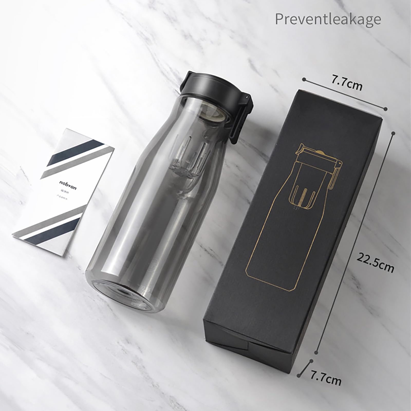 Teeflasche mit magnetischem Deckel Filter tragbare Teetasse Glastasse Tee-Ei für losen Blatt-Tee für Tee-Trinker Pink 840ml
