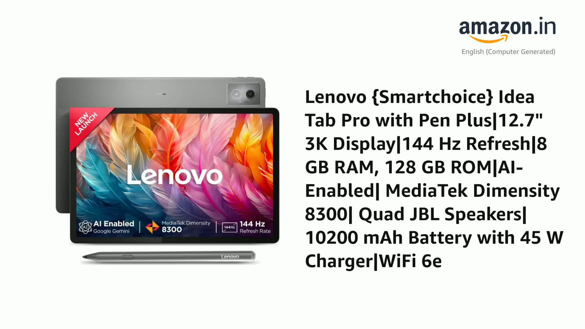 Refurbished) Lenovo {Smartchoice} Idea Tab Pro with Pen Plus|12.7