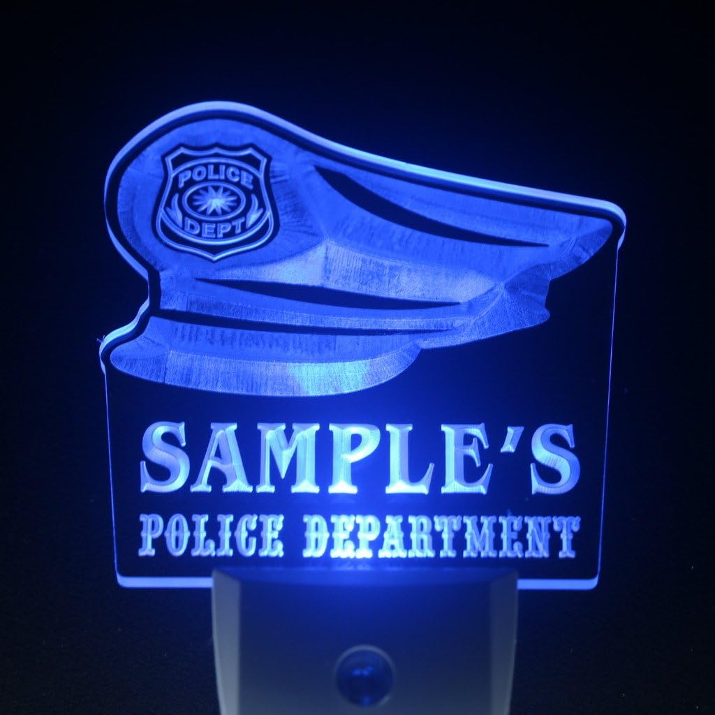 ADVPRO wstk-tm Name Personalized Custom Police Station Badge Bar Beer Day/Night Sensor LED Sign
