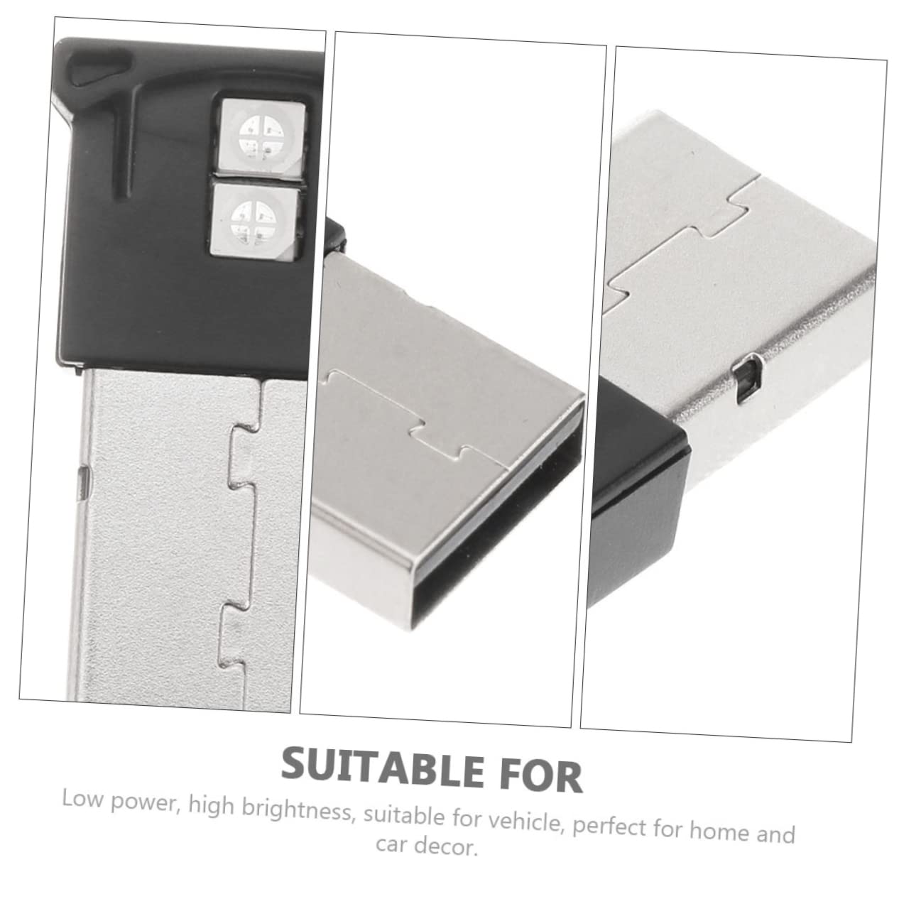iplusmile 8piezas Luz De USB Dimmable Lámpara RGB para Interior De Coche Noche y Decoración Sensor De Luz Automático