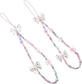HOOTNEE 2 Peças De Alças De Telefone Móvel Pulseira Para Capa De Telefone Cordão Capa De Telefone Pulseira De Pulso Corda De Telefone Charme De Contas Pulseira De Charme De
