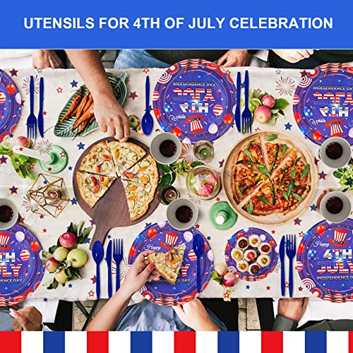 200Pcs 4Th Of July Party Supplies Pack -Tablecloths, Plates, Napkins, Cups, Straws, Flatware Set (Serves 16), Banner, Balloons For Independence Day Party/July Fourth Patriotic Party Veterans Memorial Day #TOP1