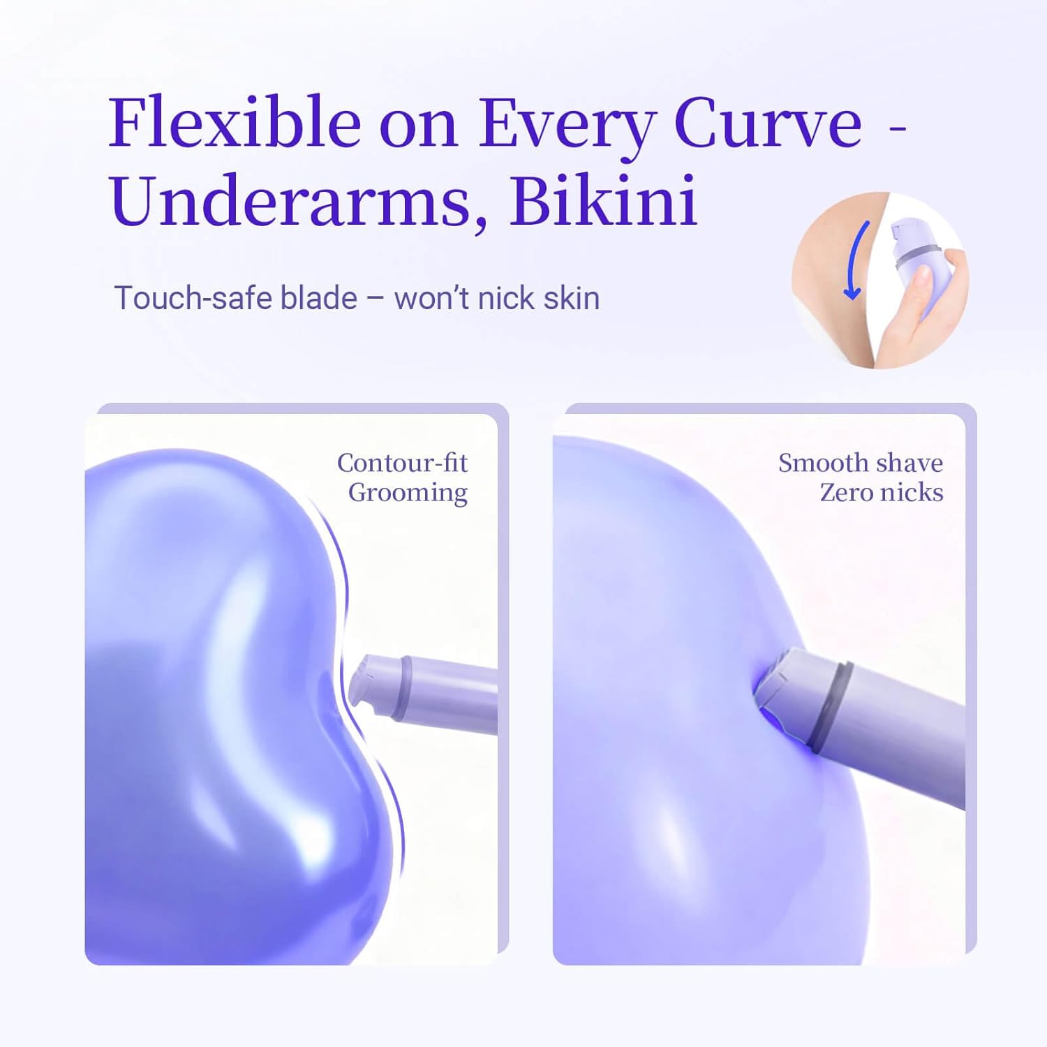 Bikini Trimmer for Women, 2-in-1 Electric Razor & Pubic Hair Trimmer, IPX6 Waterproof Bikini Shaver with 0.1-4 mm Combs, USB Charge, Painless Razors for Women Legs Underarms Face (Lalic) - Image 3