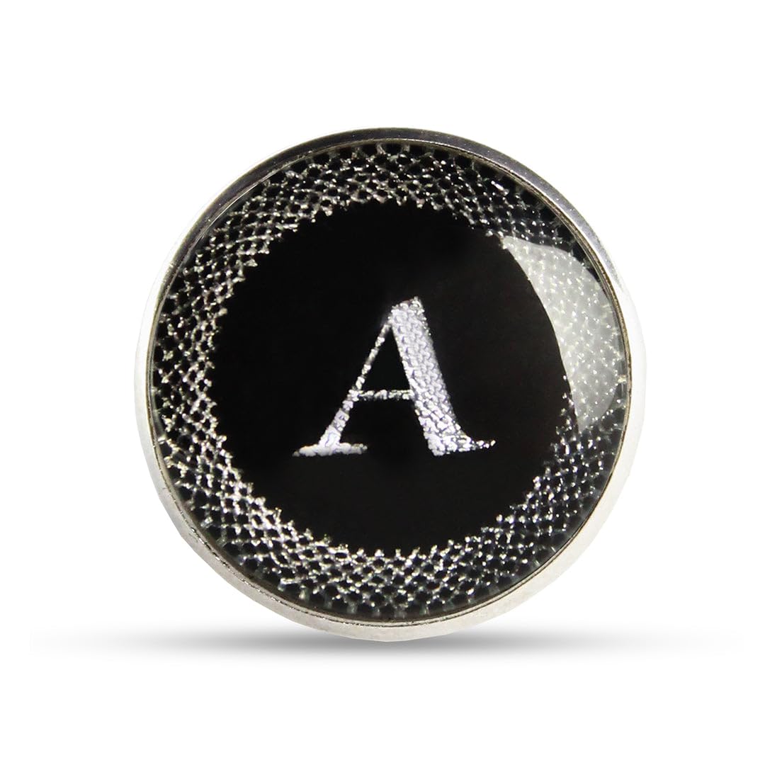 Black Colored Alphabet Lapel Pin