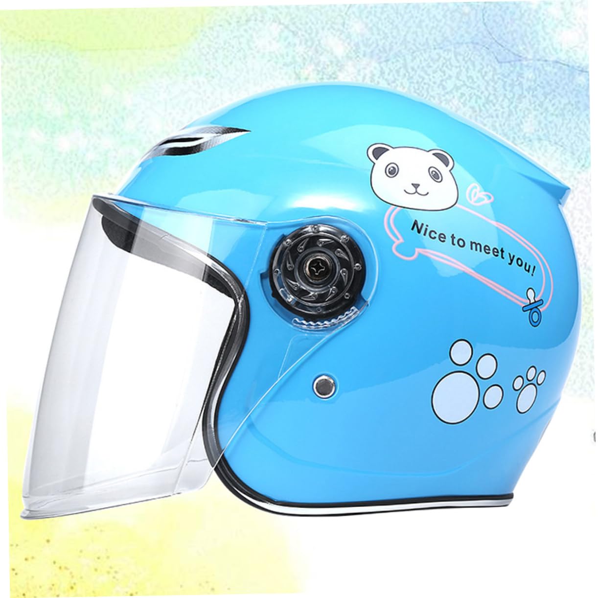 KOMBIUDA Casco de Ciclismo para Niño Diseño de Dibujos Animados, Lente Grande y Clara, Diseño Transpirable de PP para Ciclismo y Patinaje al Aire Libre