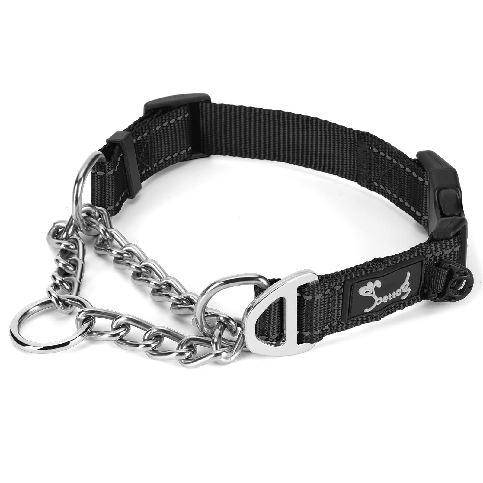 PETTOM Martingale Half Dog Collar, Strong Dog Collar Metal Chain